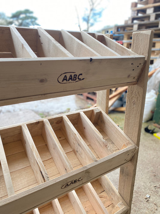 Rustic Direct Tilted Handmade Display Stands - 2 Tier Natural