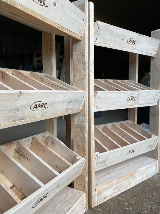 Tilted Handmade Display Stands - 3 Tier - Natural Tones