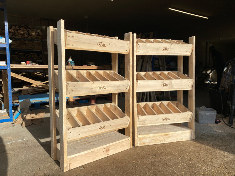 Load image into Gallery viewer, Tilted Handmade Display Stands - 3 Tier - Natural Tones
