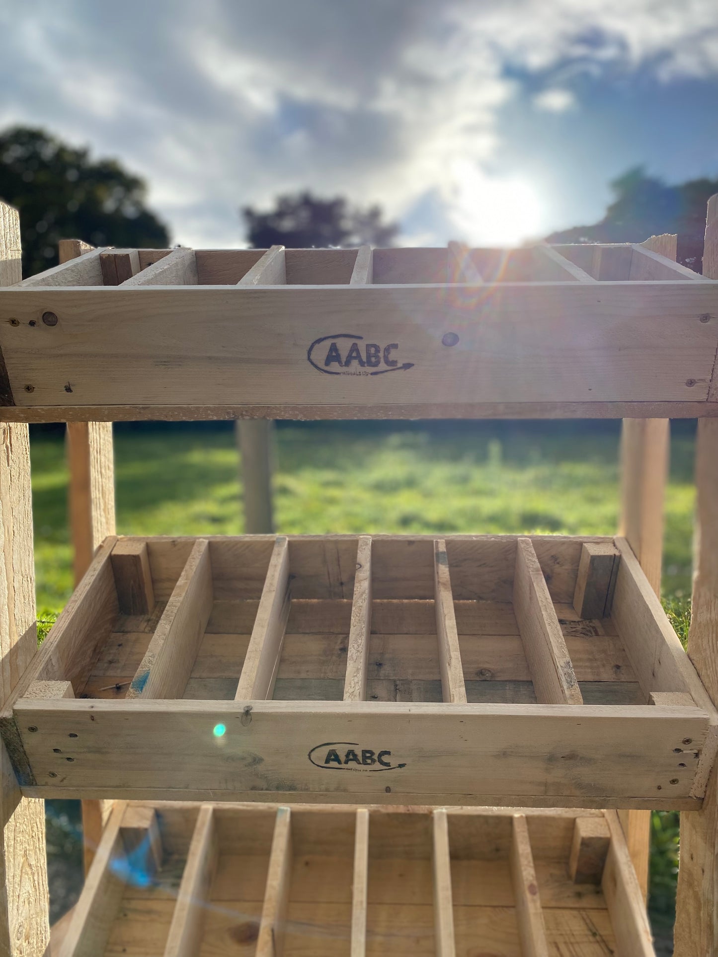 Rustic Direct Tilted Handmade Display Stands - 3 Tier