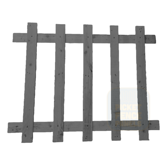 Open Picket Fence Panels - Charcoal Grey