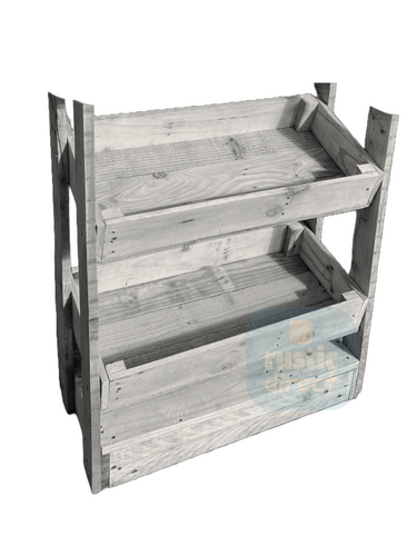 Tilted Handmade Display Stands - 2 Tier - Snow