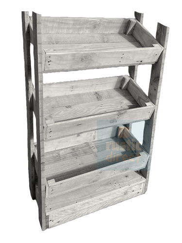 Tilted Handmade Display Stands - 3 Tier - Snow