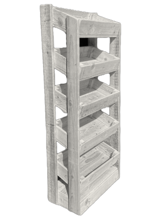 Tilted Handmade Display Stands - 5 Tier - Snow
