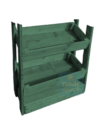 Tilted Handmade Display Stands - 2 Tier - Meadow Green