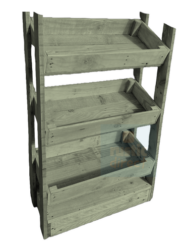 Tilted Handmade Display Stands - 3 Tier - Pond Green