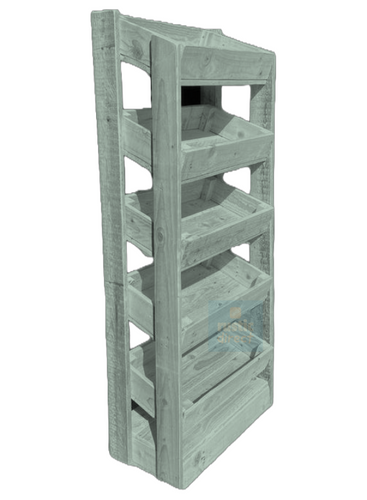 Tilted Handmade Display Stands - 5 Tier - Spring Green