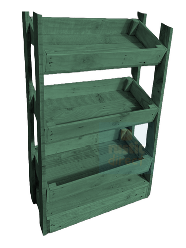 Tilted Handmade Display Stands - 3 Tier - Meadow Green