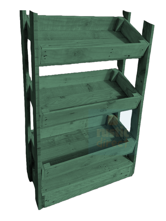 Tilted Handmade Display Stands - 3 Tier - Meadow Green
