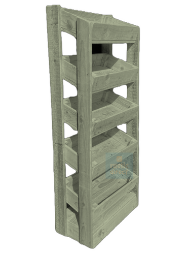Tilted Handmade Display Stands - 5 Tier - Pond Green
