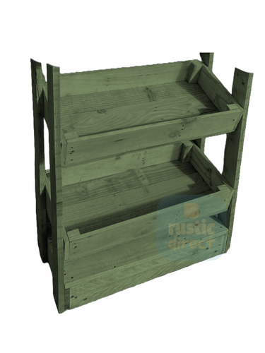 Tilted Handmade Display Stands - 2 Tier - Sage Green