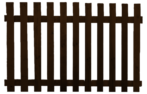 Flat Top Picket Fence Panel Dark Oak