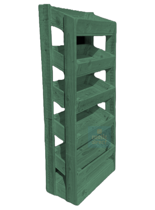 Tilted Handmade Display Stands - 5 Tier - Meadow Green