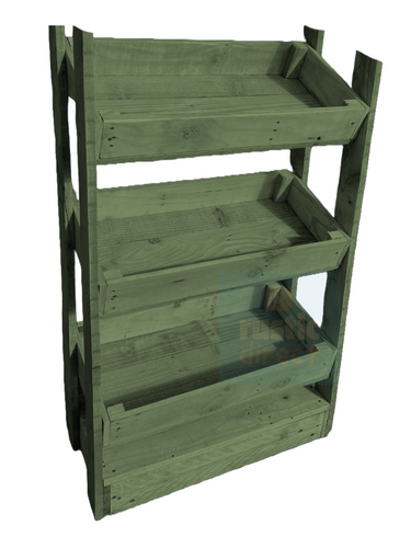 Tilted Handmade Display Stands - 3 Tier - Sage Green