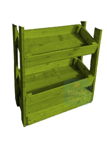 Tilted Handmade Display Stands - 2 Tier - Lime Green