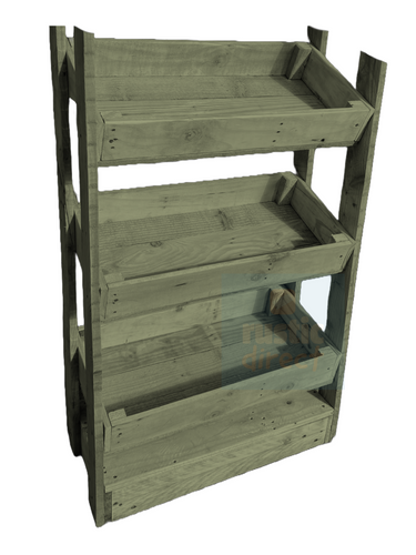 Tilted Handmade Display Stands - 3 Tier - Olive Green