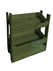 Tilted Handmade Display Stands - 2 Tier - Jungle Green
