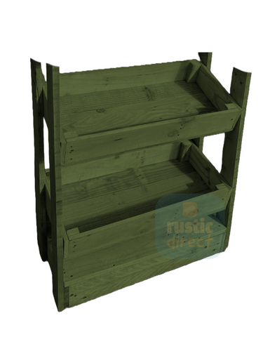 Tilted Handmade Display Stands - 2 Tier - Jungle Green
