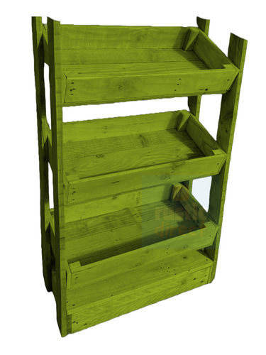 Tilted Handmade Display Stands - 3 Tier - Lime Green