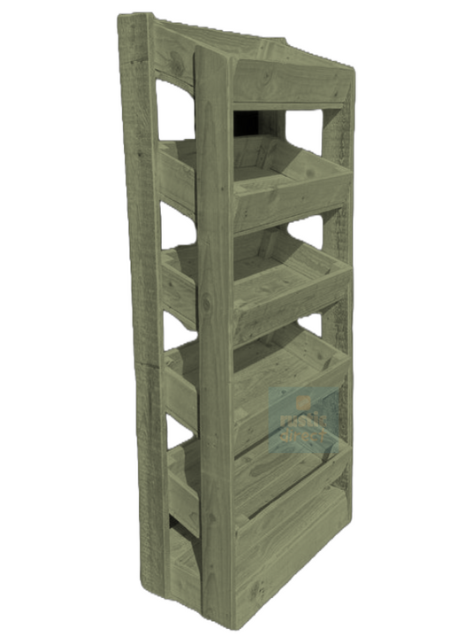 Tilted Handmade Display Stands - 5 Tier - Olive Green