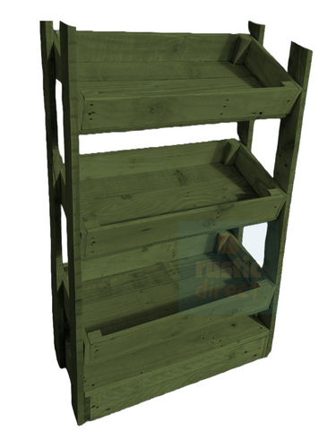 Tilted Handmade Display Stands - 3 Tier - Jungle Green