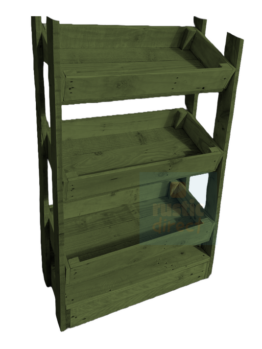 Tilted Handmade Display Stands - 3 Tier - Jungle Green