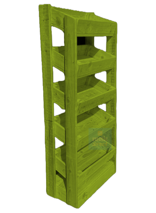 Tilted Handmade Display Stands - 5 Tier - Lime Green