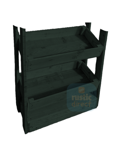 Tilted Handmade Display Stands - 2 Tier - Forest Green
