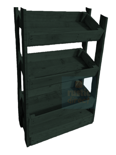 Tilted Handmade Display Stands - 3 Tier - Forest Green
