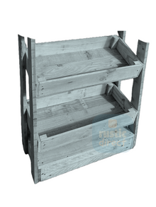 Tilted Handmade Display Stands - 2 Tier - Eggshell Blue