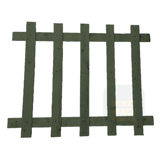 Open Picket Fence Panels - Forest Green