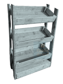 Tilted Handmade Display Stands - 3 Tier - Eggshell
