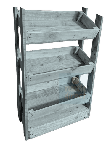 Tilted Handmade Display Stands - 3 Tier - Eggshell