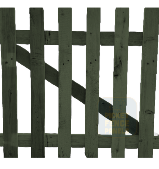 Flat Top Picket Gates - Forest Green