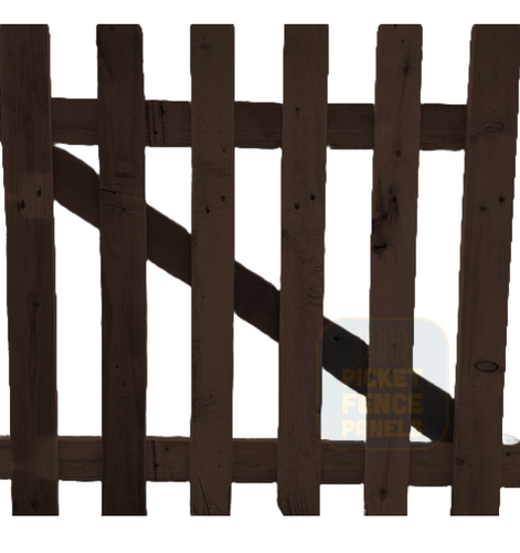 Flat Top Picket Gates - Dark Oak