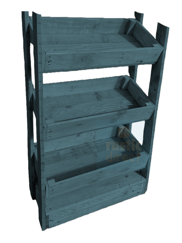 Tilted Handmade Display Stands - 3 Tier - Heritage Blue