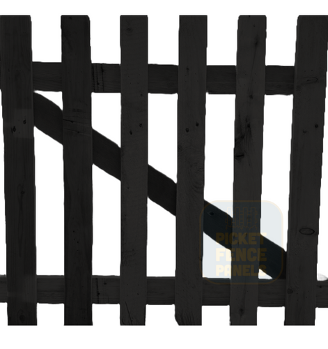 Flat Top Picket Gates - Tudor Black