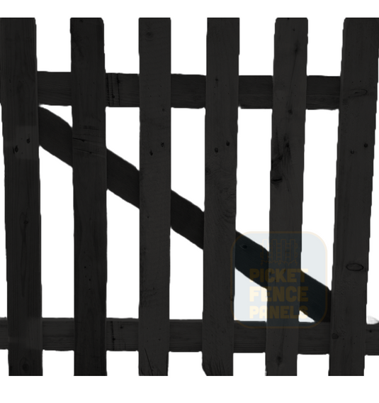 Flat Top Picket Gates - Tudor Black