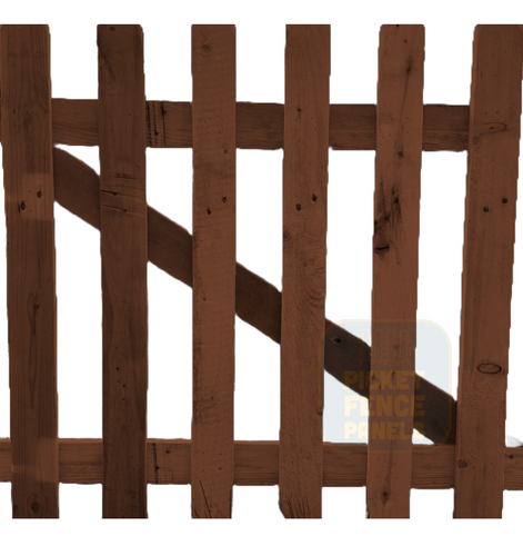 Flat Top Picket Gates - Medium Oak