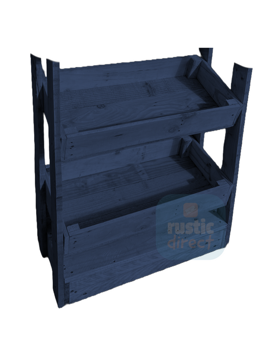 Tilted Handmade Display Stands - 2 Tier - Iris Blue