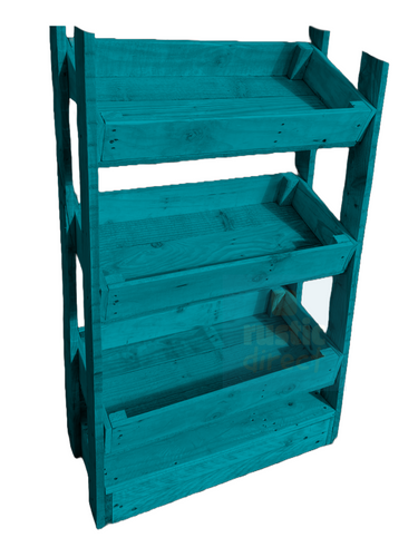 Tilted Handmade Display Stands - 3 Tier - Teal