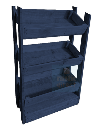 Tilted Handmade Display Stands - 3 Tier - Iris Blue