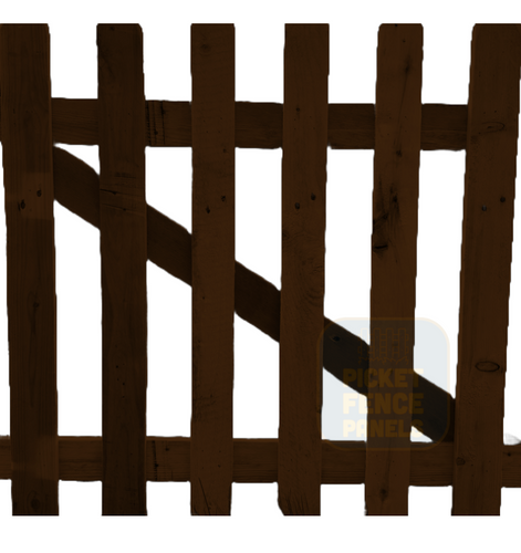 Flat Top Picket Gates - Dark Oak
