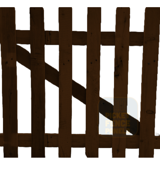 Flat Top Picket Gates - Dark Oak