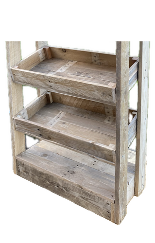 Rustic Direct Tilted Handmade Display Stands - 2 Tier Natural