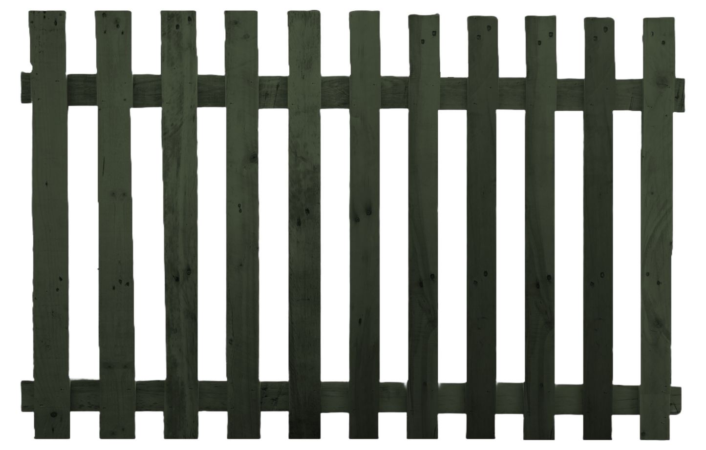 Flat Top Picket Fence Panel Forest Green