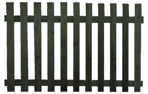 Flat Top Picket Fence Panel Forest Green
