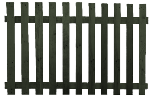 Flat Top Picket Fence Panel Forest Green