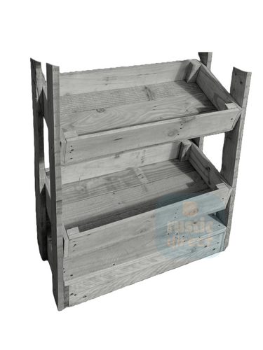 Tilted Handmade Display Stands - 2 Tier - Slate Grey