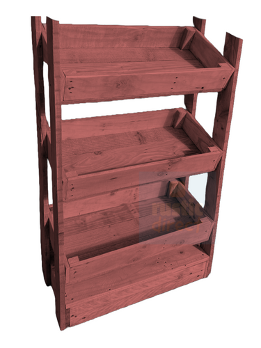 Tilted Handmade Display Stands - 3 Tier - Antique Rose